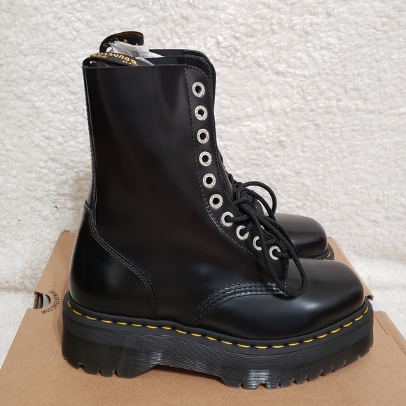 Dr. Martens 1490 Quad Leather Square-Toe Boots - Picture 2 of 14